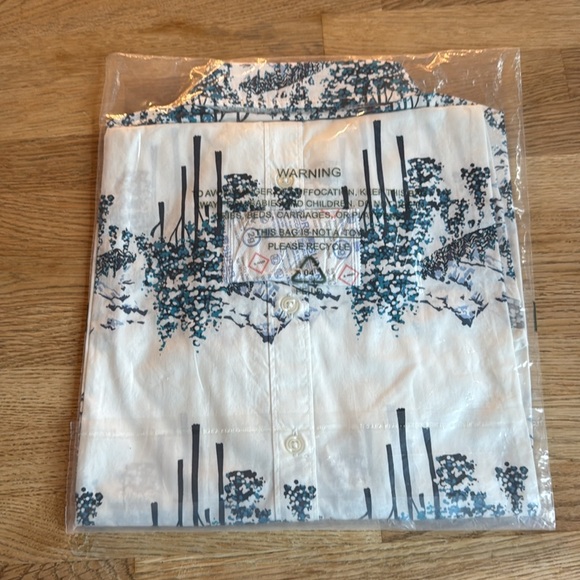 Bonobos Summer Weight Shirt Ski Scene-Crystal Teal in Sz Medium Tailored - Picture 2 of 8